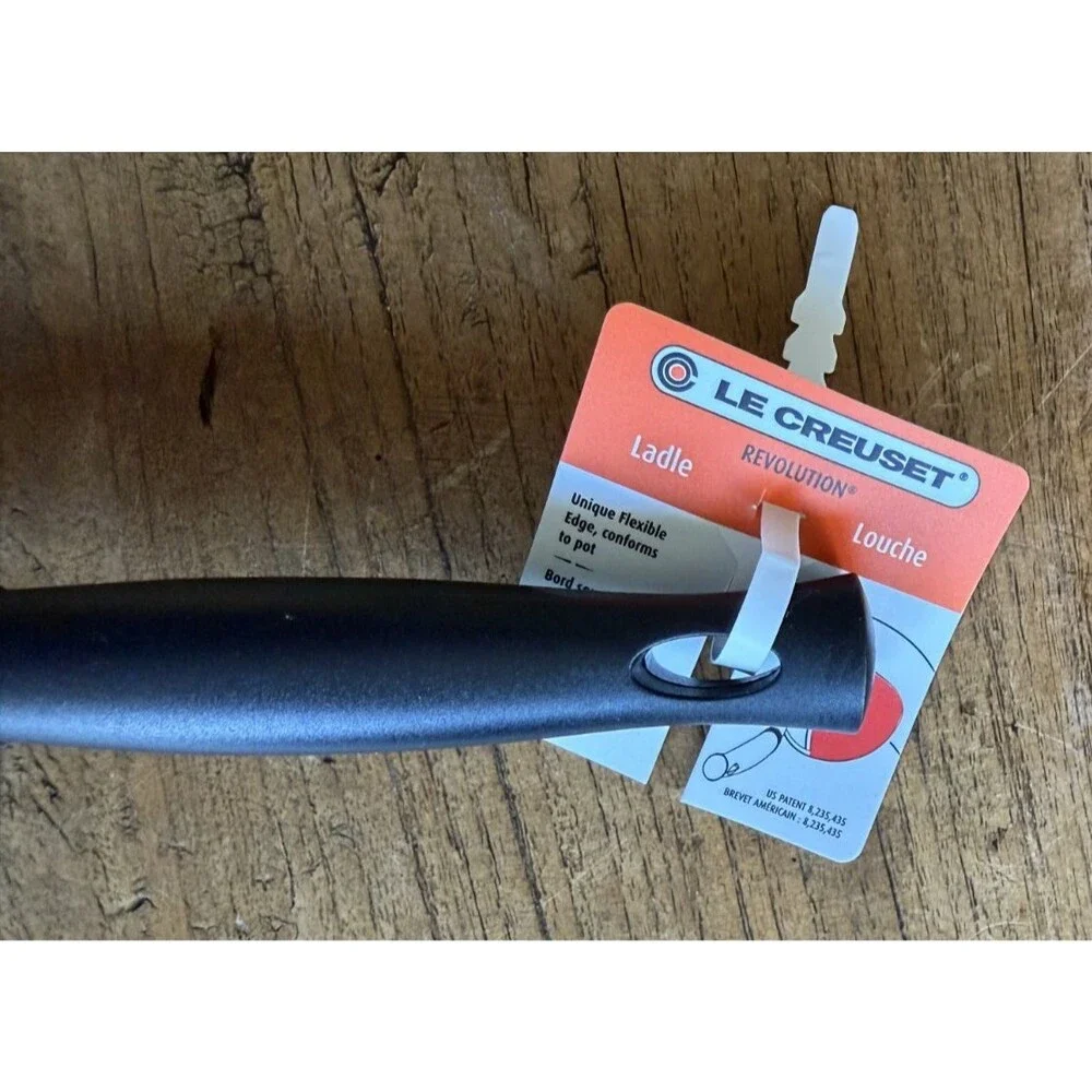 Le Creuset Revolution Bi-Material Ladle 4 oz 12.4 in Cerise Black NEW NWT